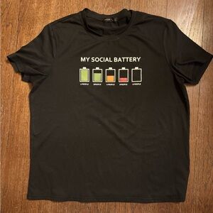 Black “Social Battery” Graphic Tee
